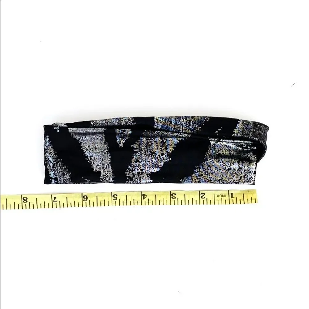 Baby black and silver criscross head band
